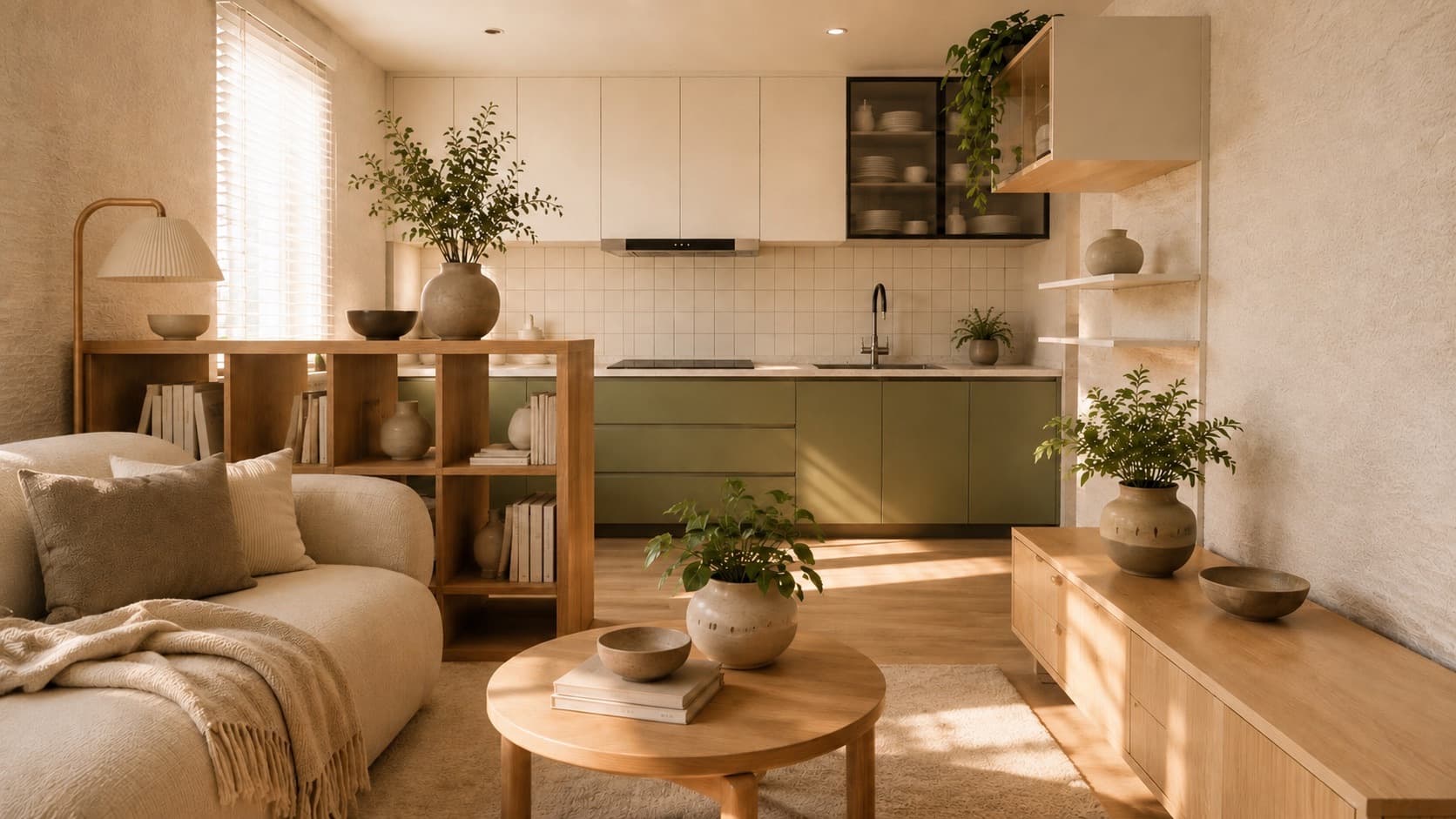 Artist's impression of a warm, light-filled Elementa interior. Indicative only.