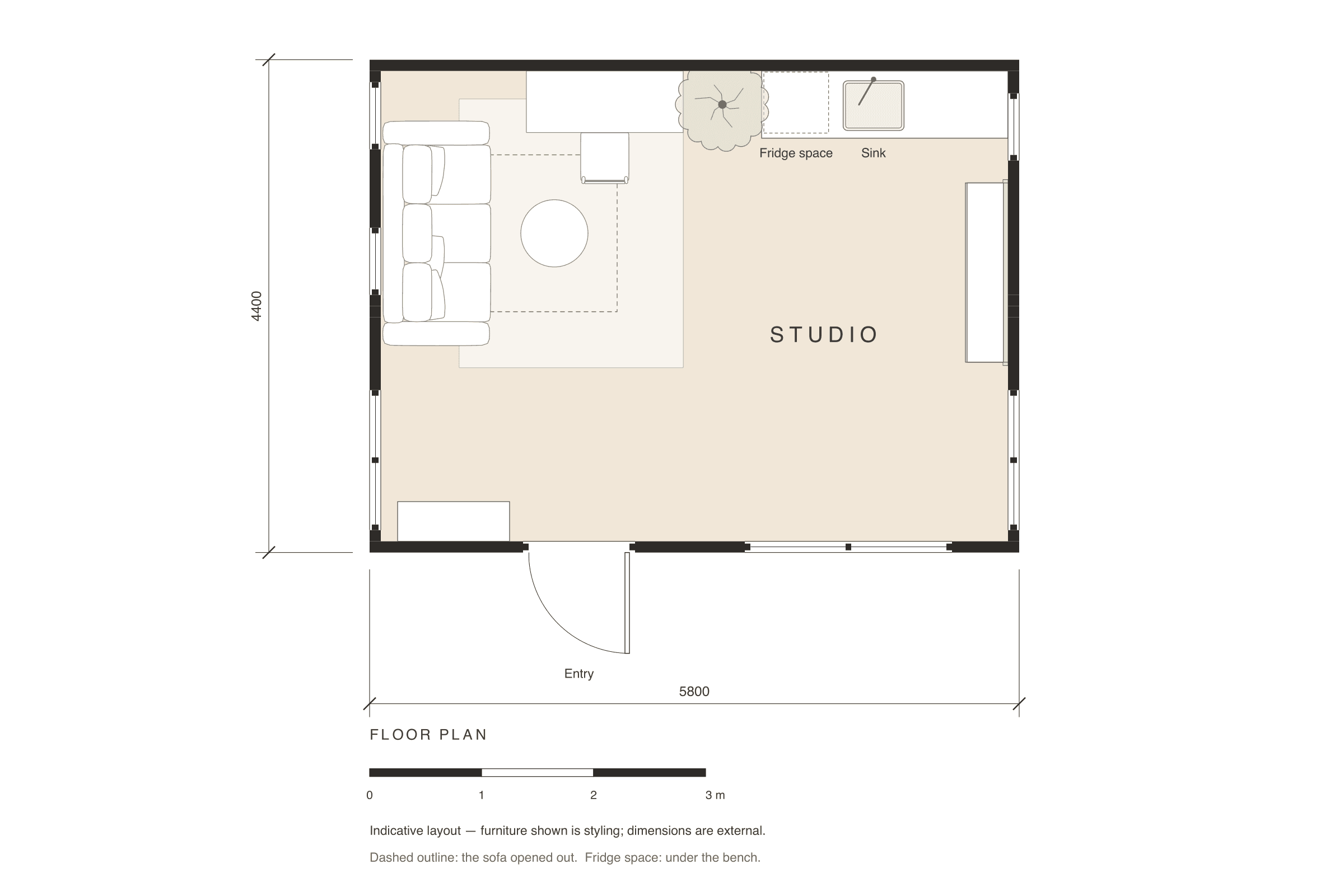 Elementa · Studio. Artist's impression — styling indicative.